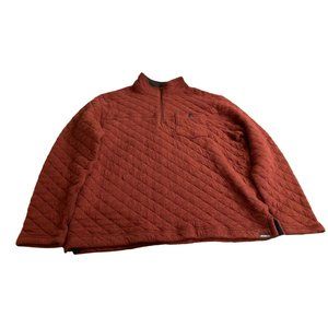 Eddie Bauer Quilted Pullover Mens Size Large Red 1/4 Zip